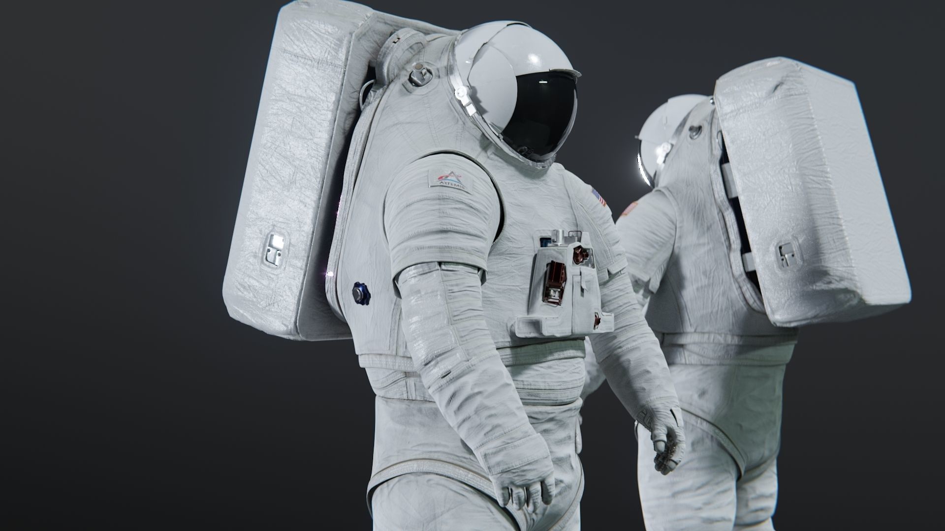Next Gen XEMU Artemis Spacesuit Rigged 3D model_7