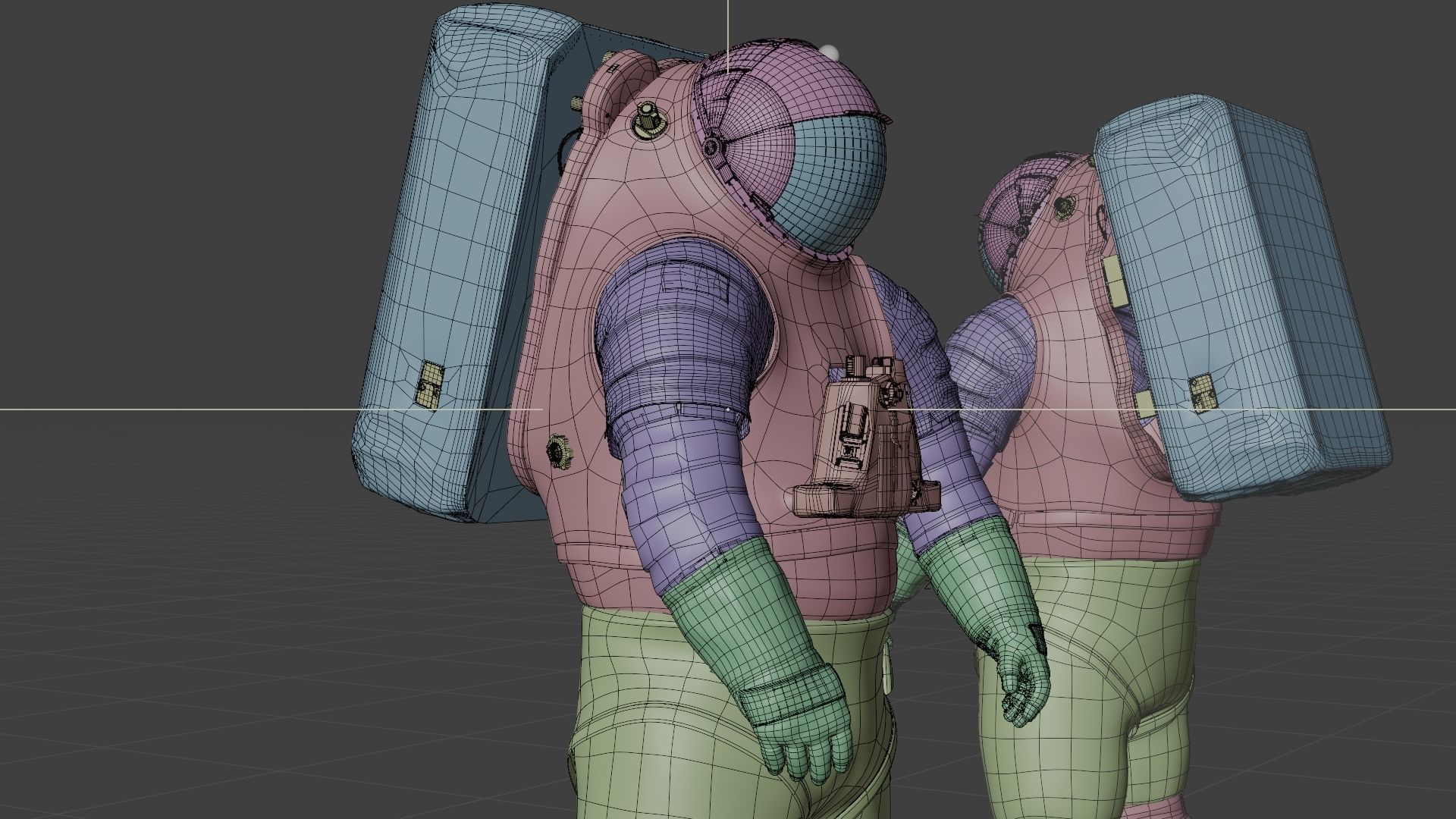 Next Gen XEMU Artemis Spacesuit Rigged 3D model_20