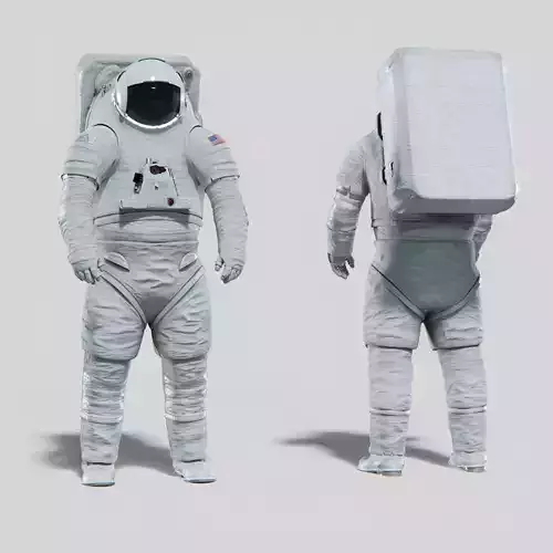 Next Gen XEMU Artemis Spacesuit Rigged 3D model