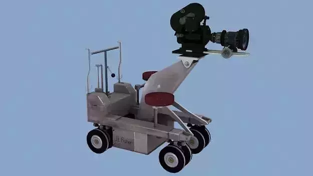 Camera and Camera Dolly Low-poly 3D model