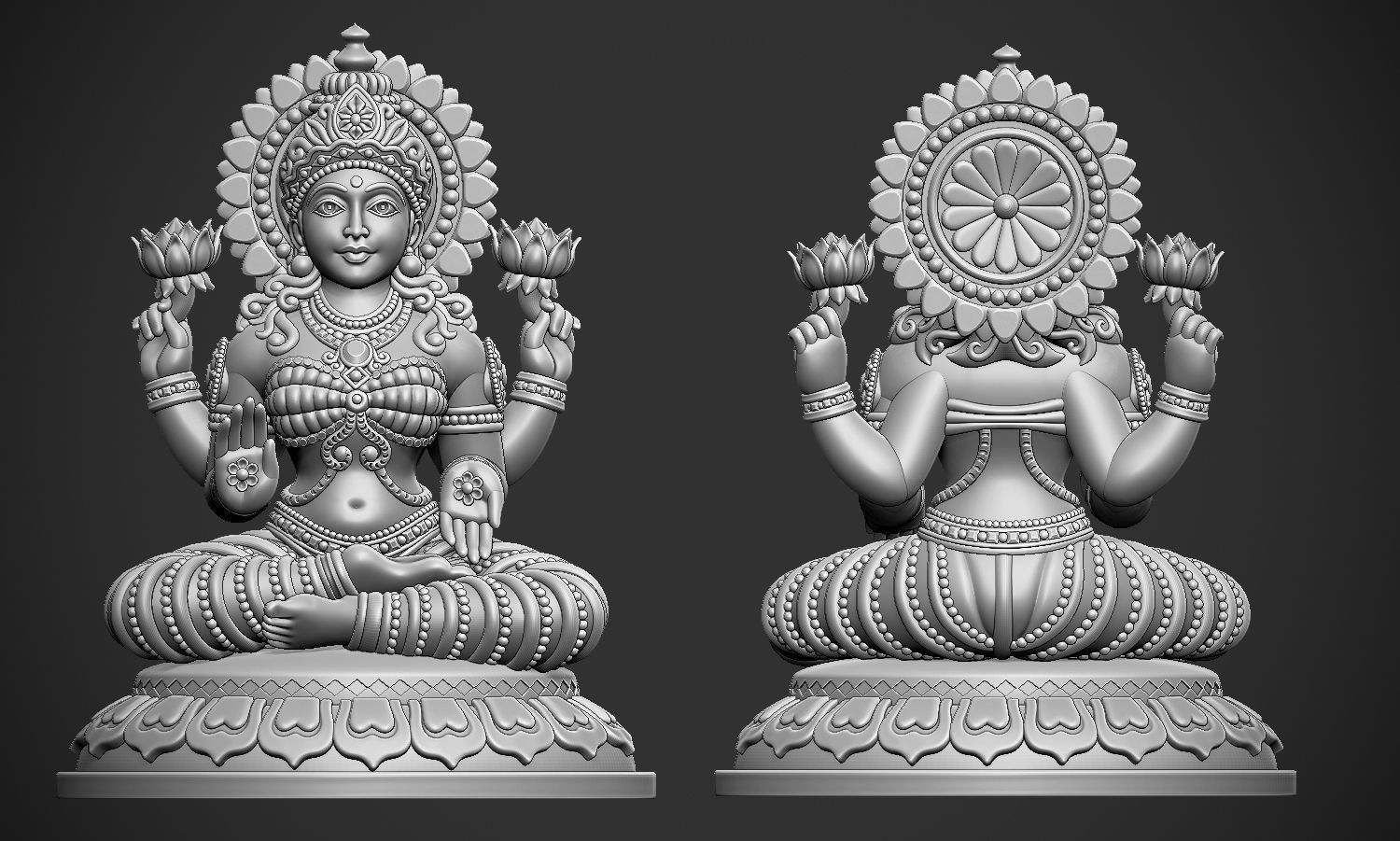 Laxmi Jee version 2 idol 3D print model_13