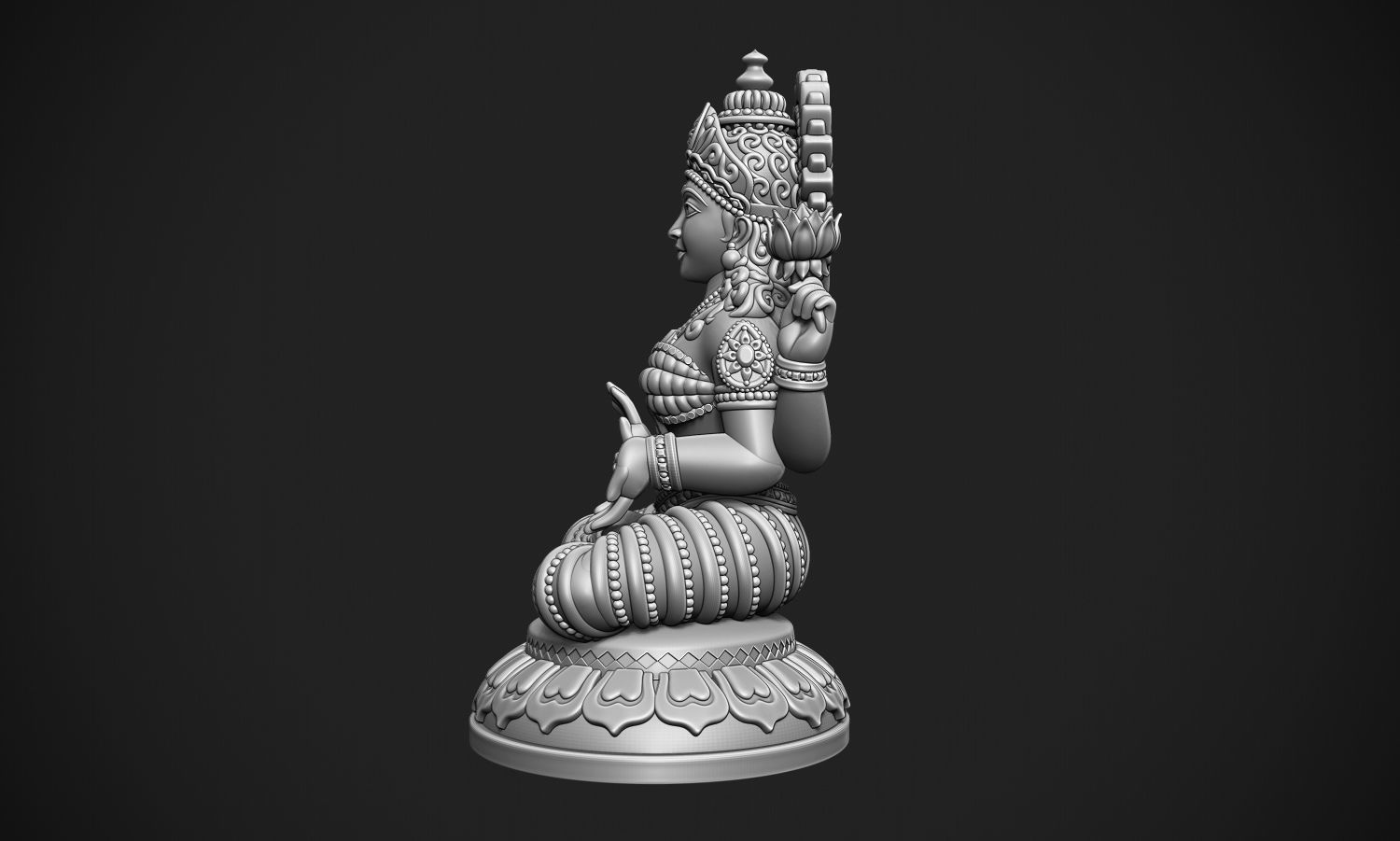 Laxmi Jee version 2 idol 3D print model_4