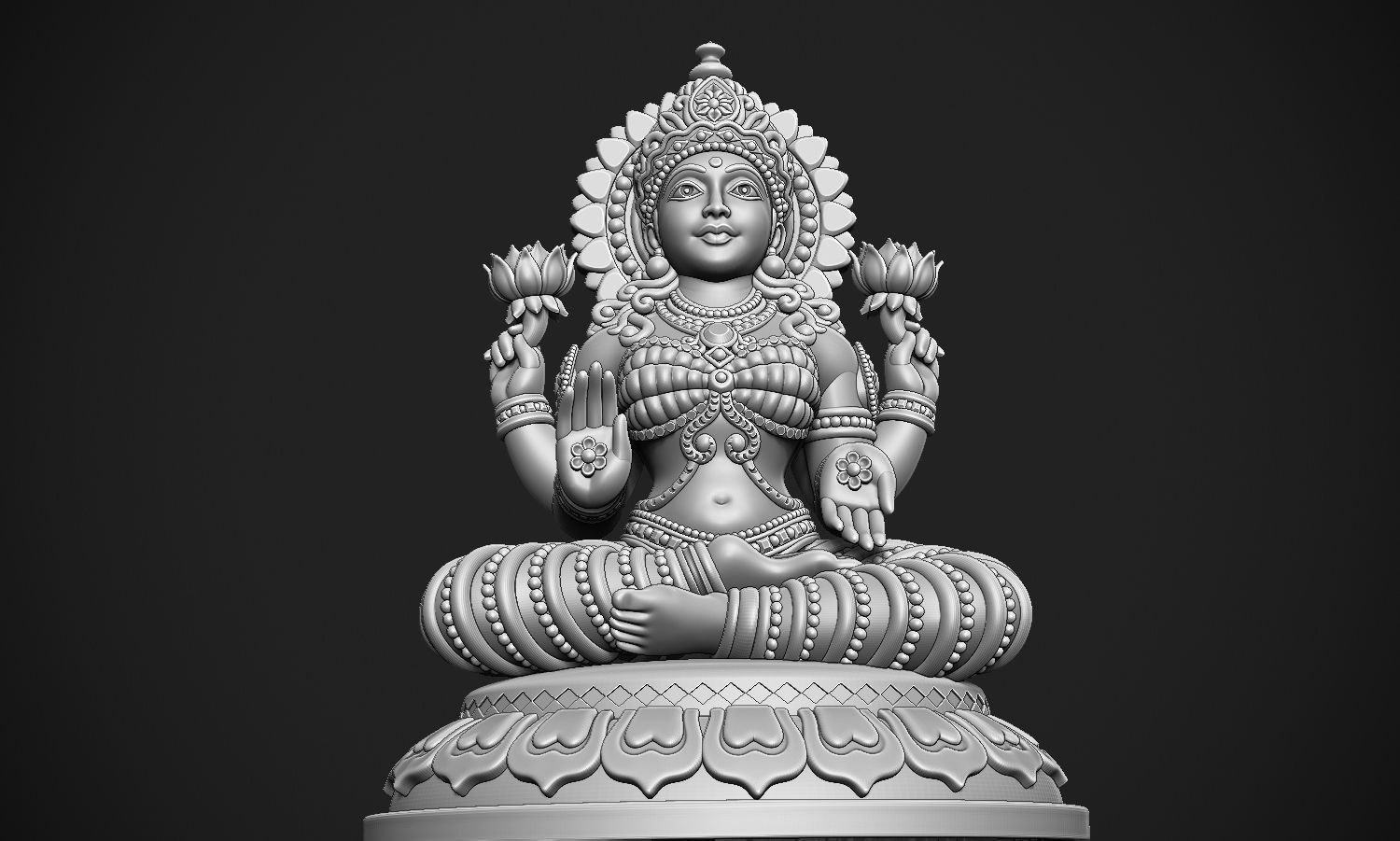Laxmi Jee version 2 idol 3D print model_7