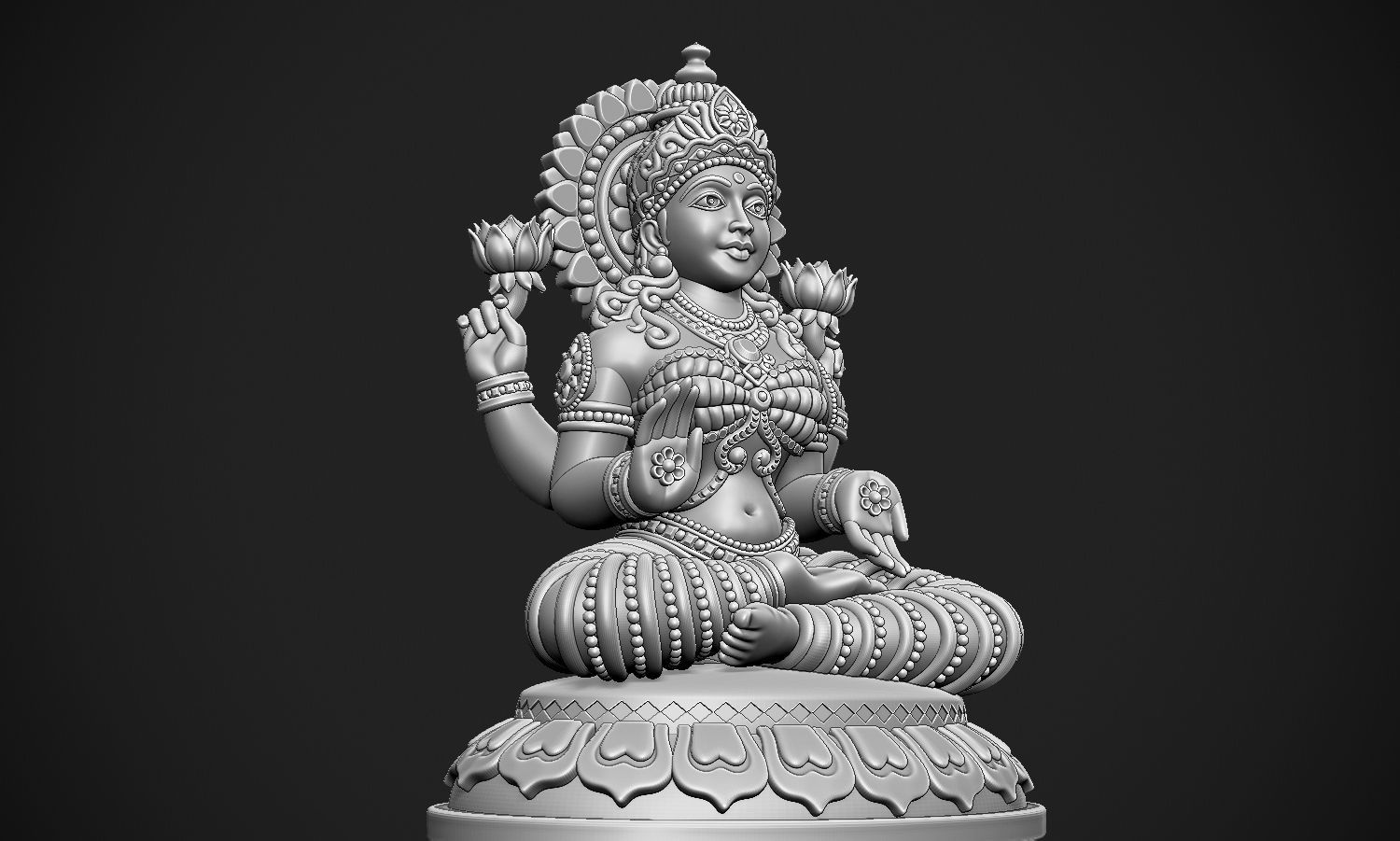 Laxmi Jee version 2 idol 3D print model_12