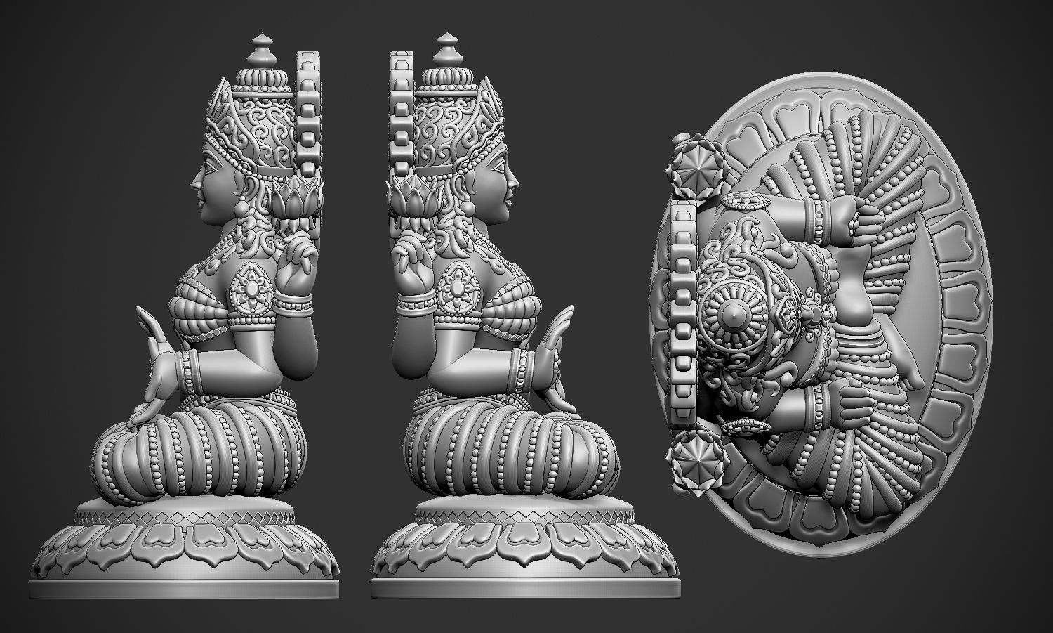 Laxmi Jee version 2 idol 3D print model_14