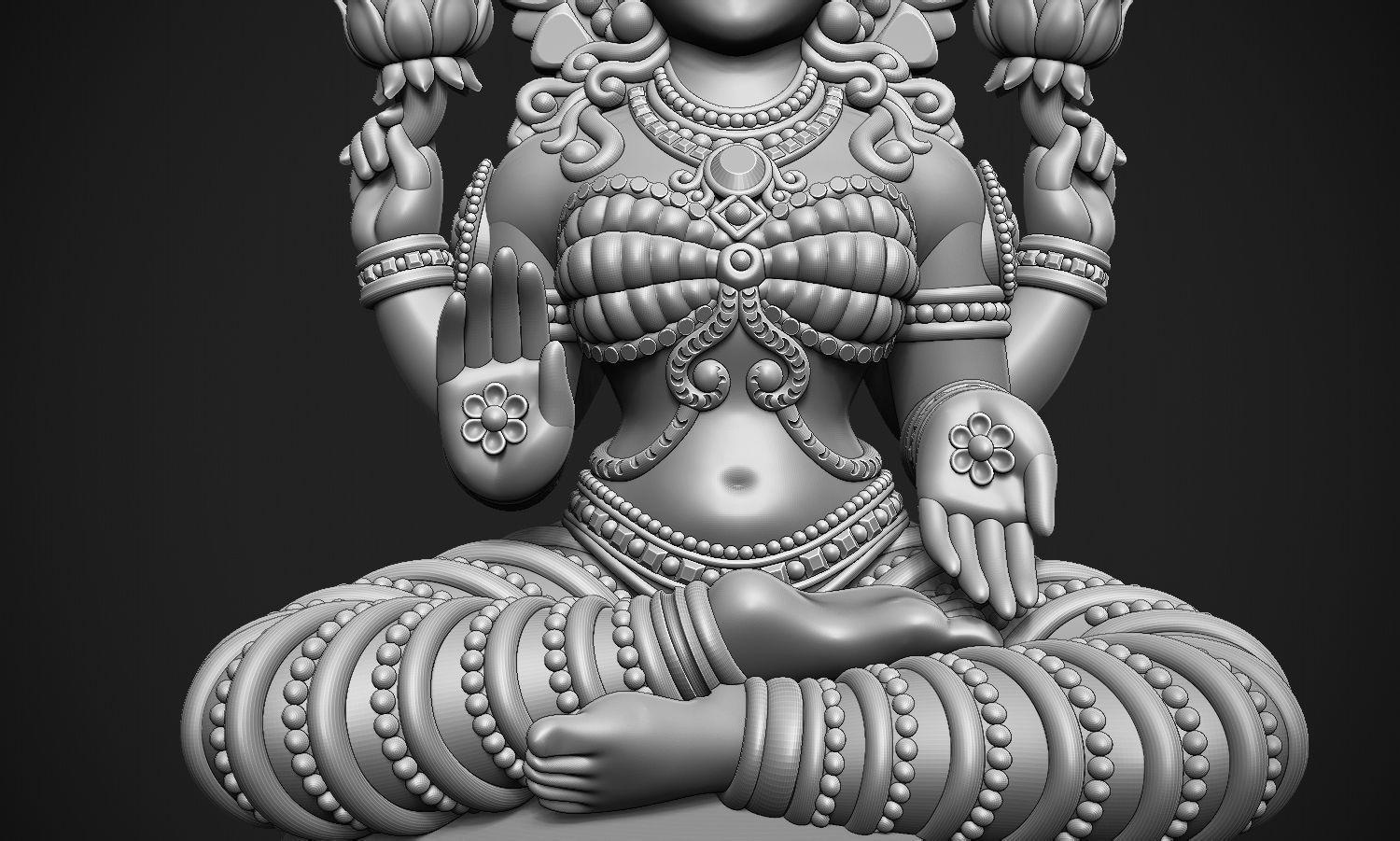 Laxmi Jee version 2 idol 3D print model_9