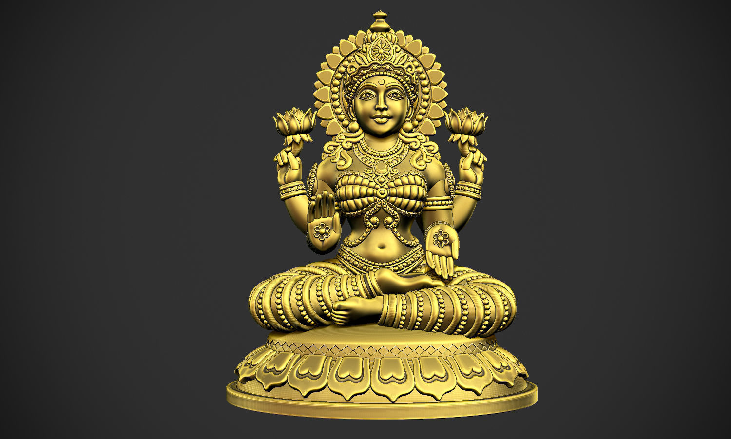 Laxmi Jee version 2 idol 3D print model_15