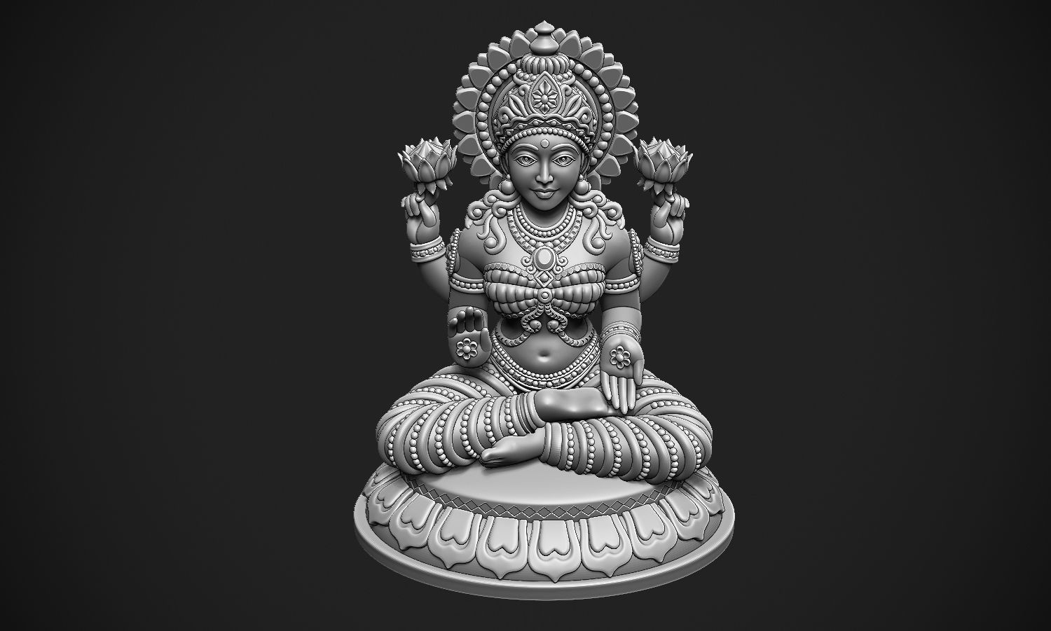 Laxmi Jee version 2 idol 3D print model_6