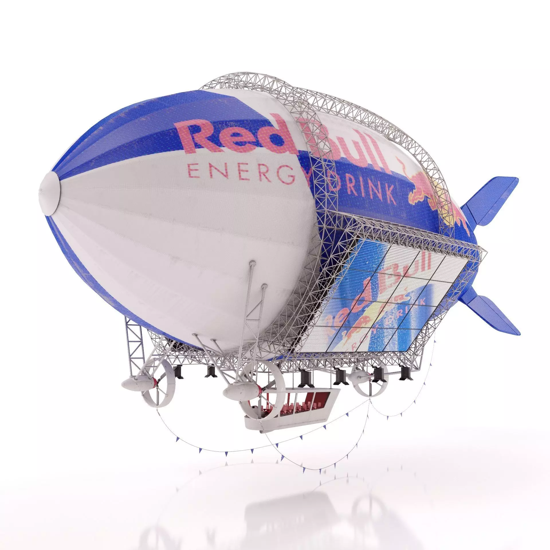 Advertising Zeppelin Red Bull 3D model
