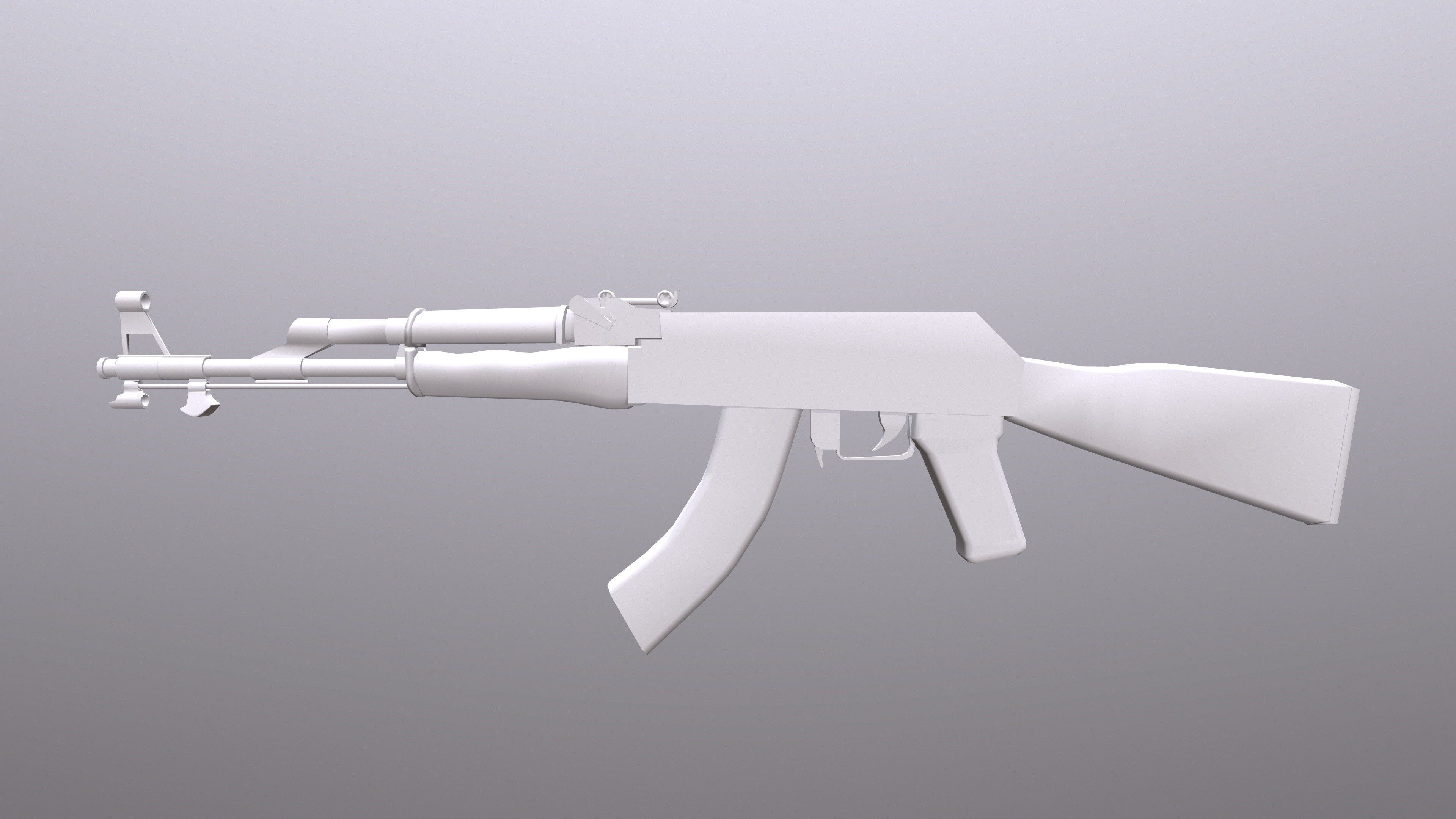 AKM - Model and Textures  Low-poly 3D model_9