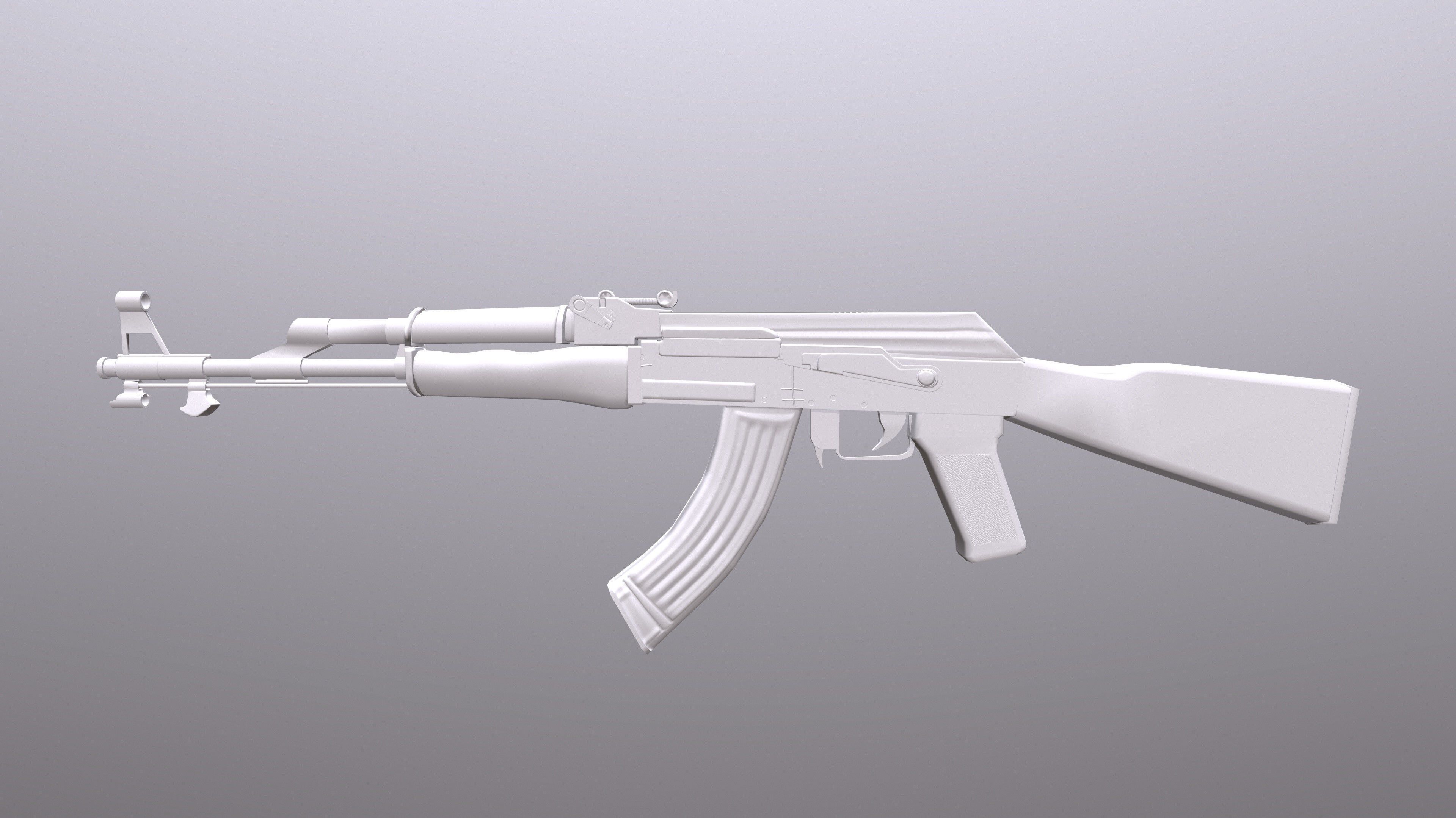 AKM - Model and Textures  Low-poly 3D model_8