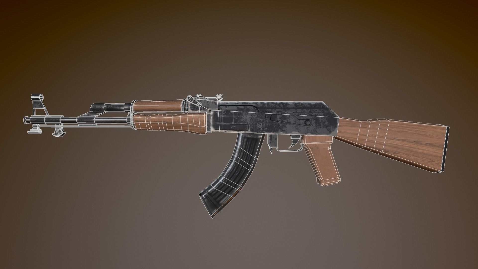 AKM - Model and Textures  Low-poly 3D model_7