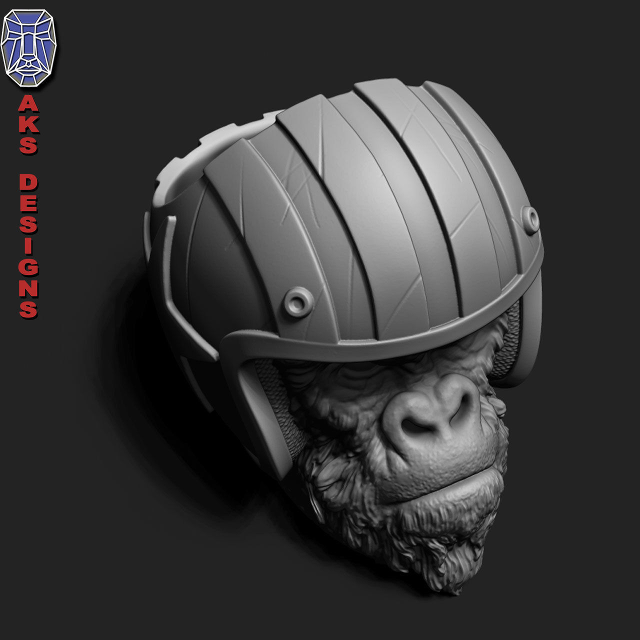 Biker gorilla 1 Penstand cum flowerpot 3D print model_5
