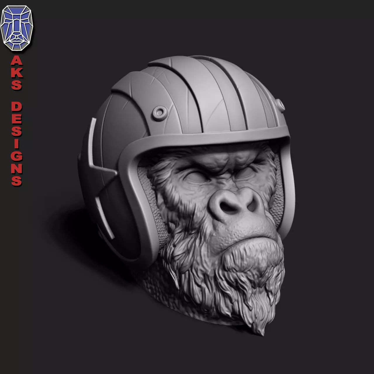Biker gorilla 1 Penstand cum flowerpot 3D print model_0