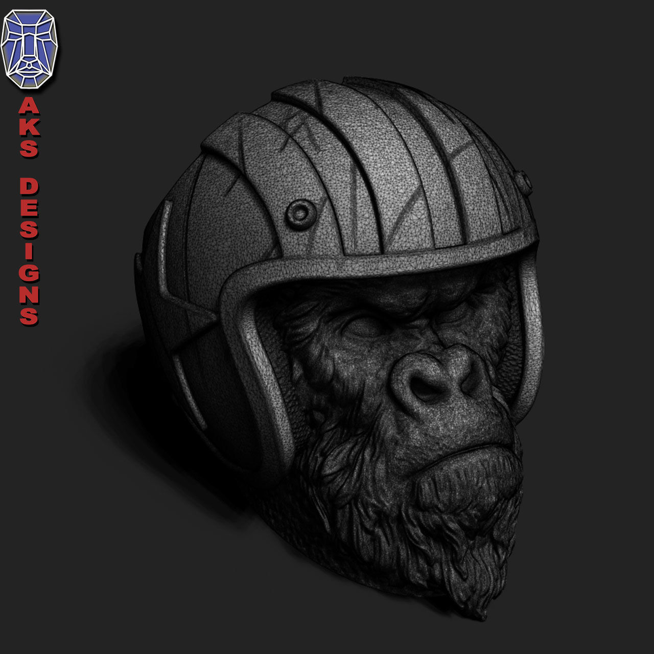 Biker gorilla 1 Penstand cum flowerpot 3D print model_14