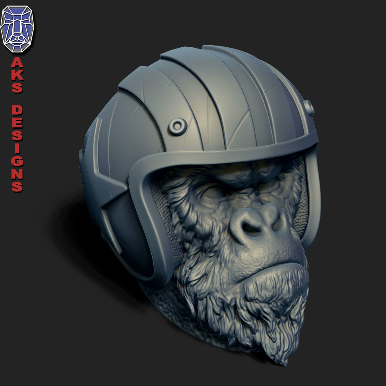Biker gorilla 1 Penstand cum flowerpot 3D print model_13