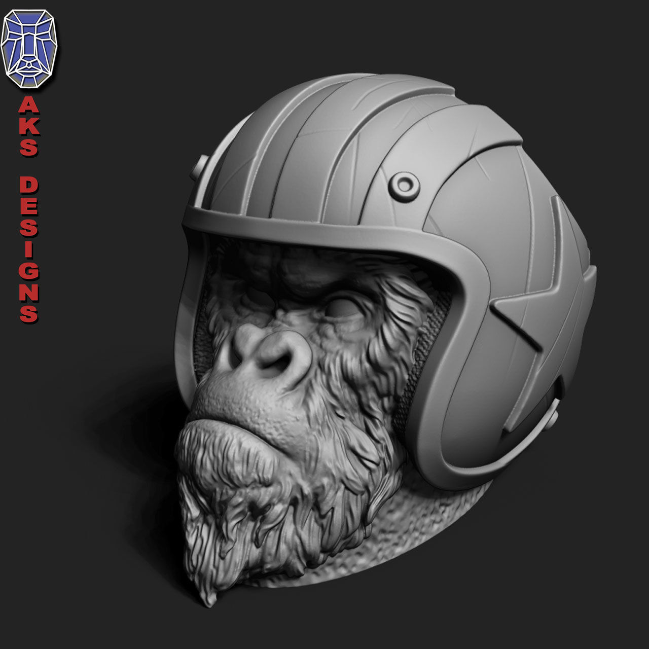 Biker gorilla 1 Penstand cum flowerpot 3D print model_1