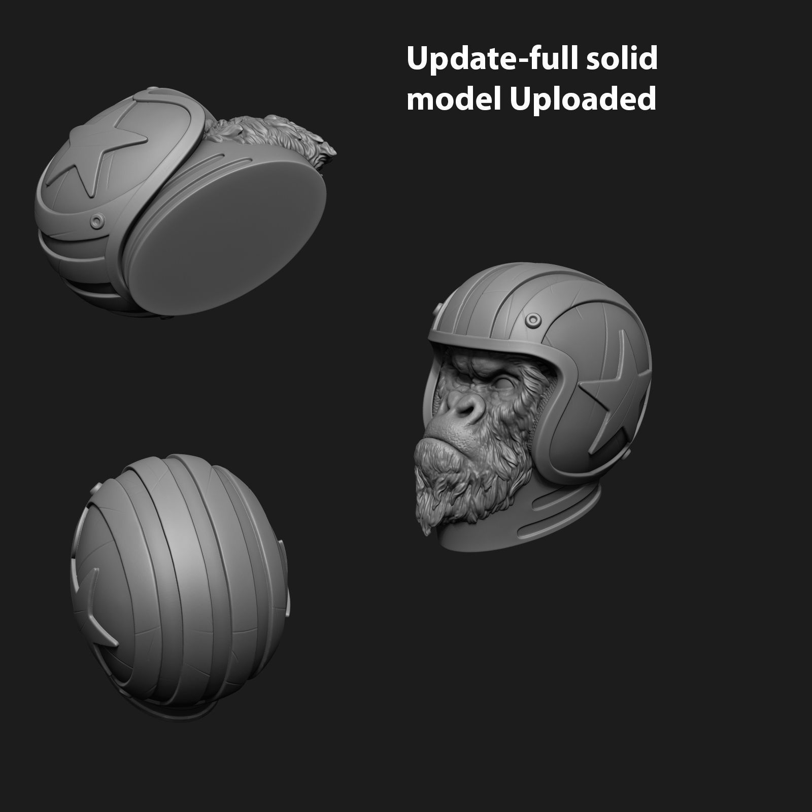 Biker gorilla 1 Penstand cum flowerpot 3D print model_12