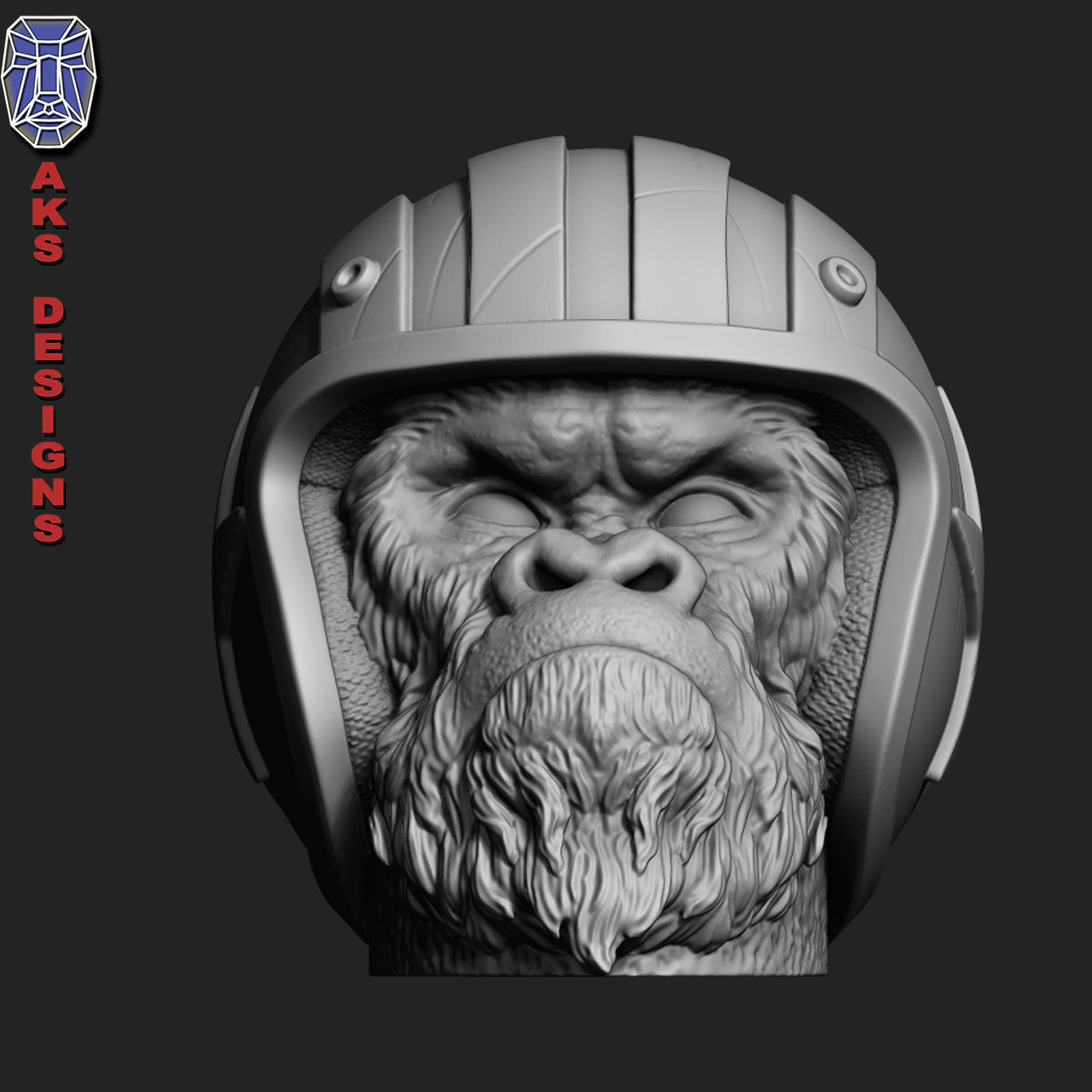 Biker gorilla 1 Penstand cum flowerpot 3D print model_6