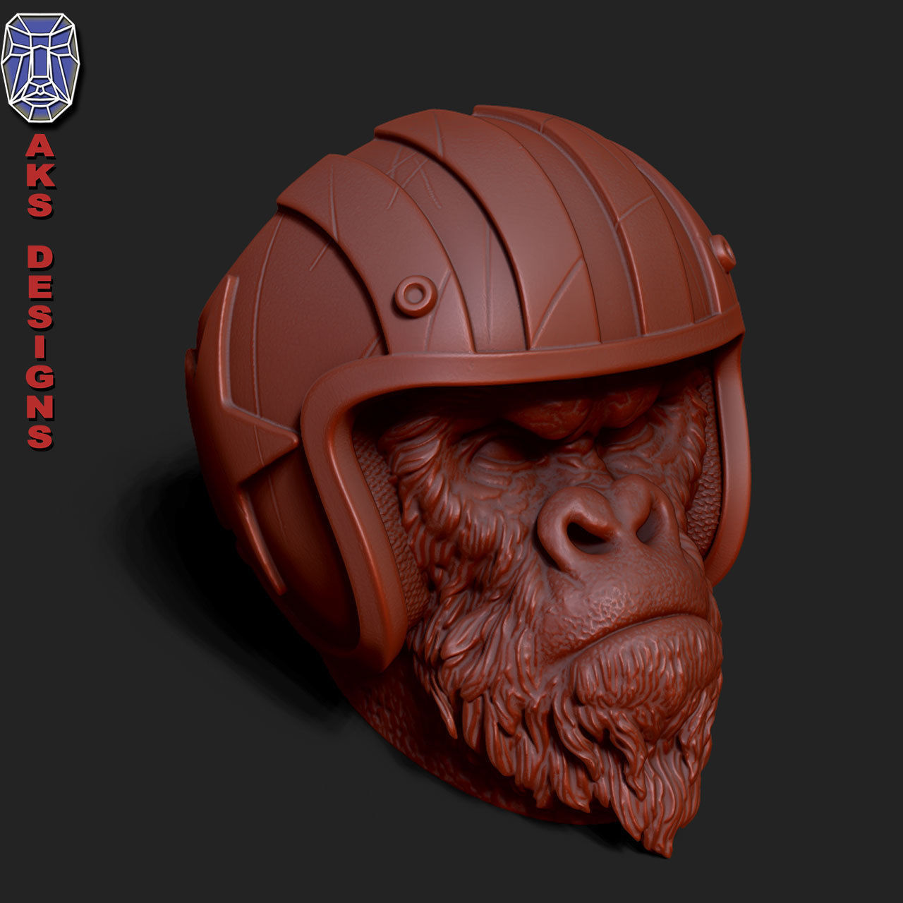 Biker gorilla 1 Penstand cum flowerpot 3D print model_11