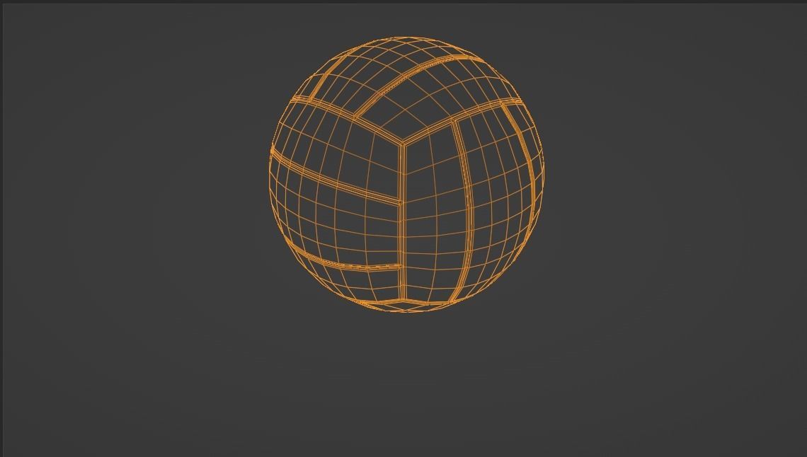 Volleyball ball Low-poly 3D model_1