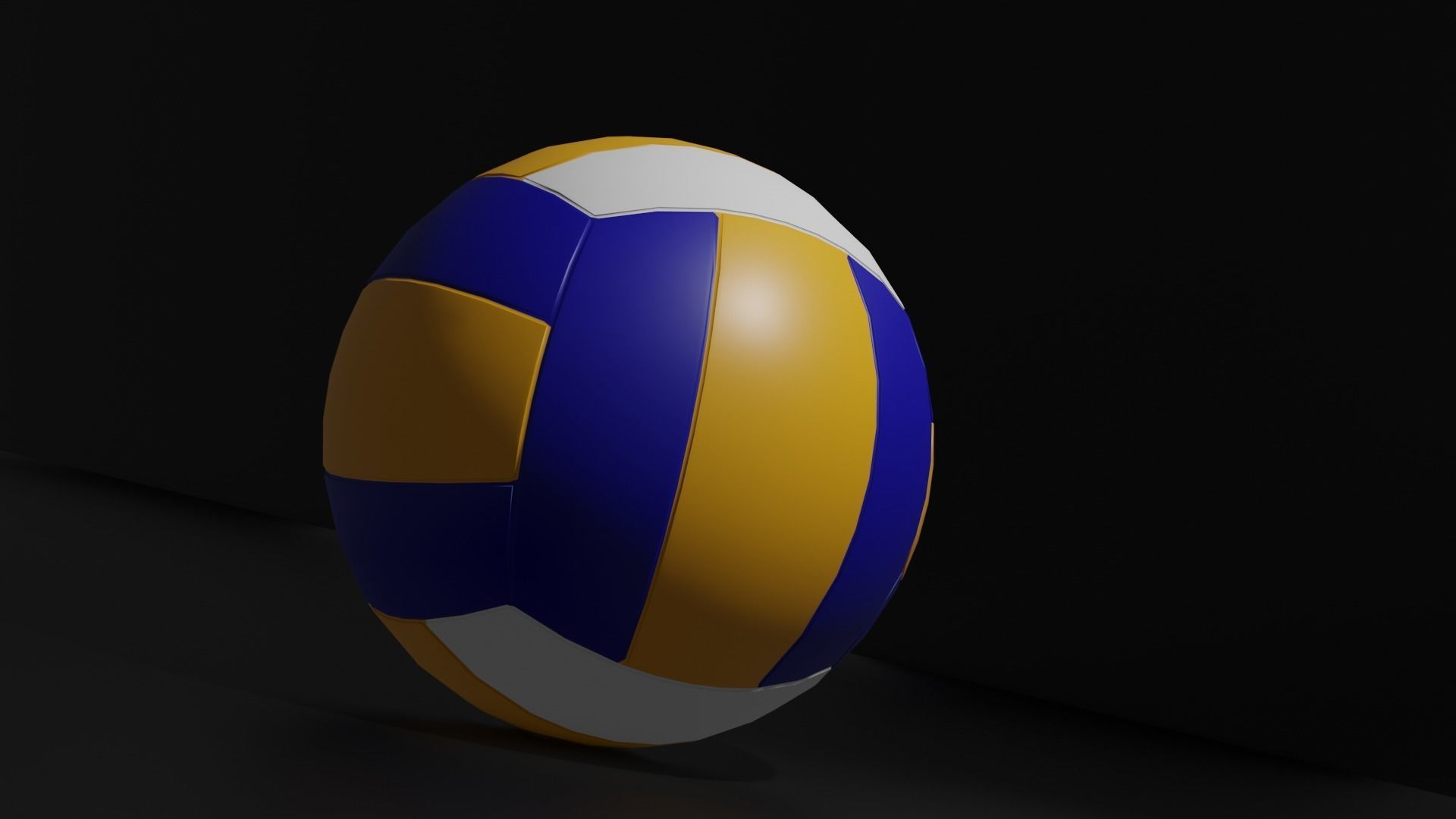 Volleyball ball Low-poly 3D model_4
