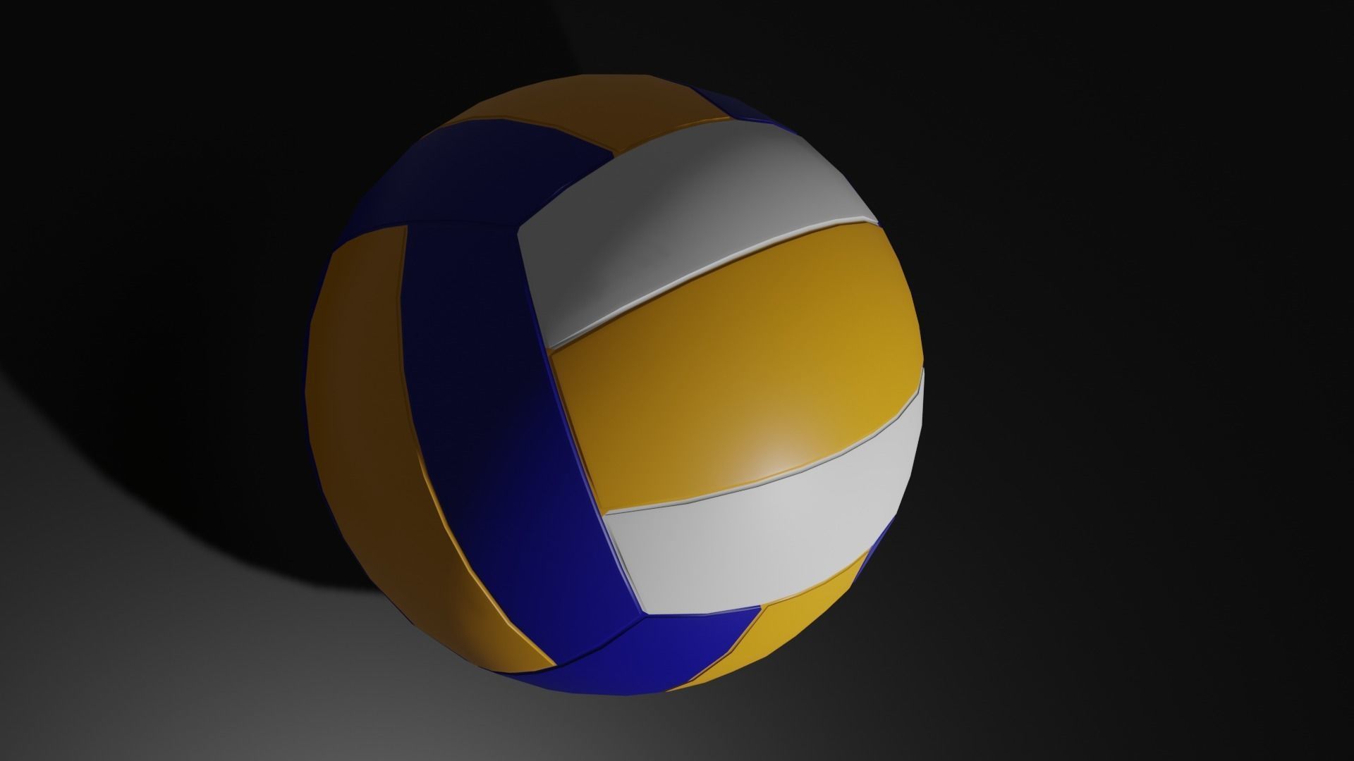 Volleyball ball Low-poly 3D model_3