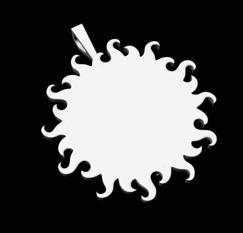 Sun Moon Pendant 3D print model_2