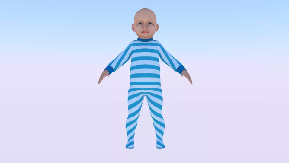 Baby Boy Low-poly 3D model