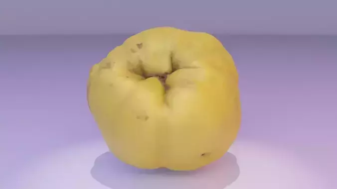 Quince fruit 02 high-poly 3D model