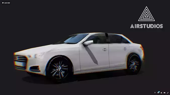 Low Poly White Car