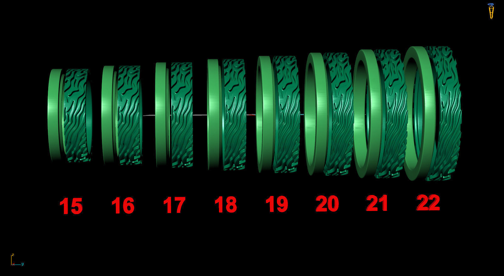 Mokume Gane Damask Pattern Wedding Band 3D print model_8