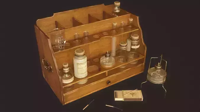 Apothecary Chest - PBR Game Ready Low-poly 3D model
