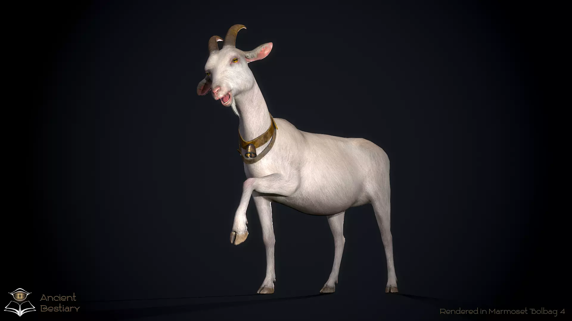 Classic Goat Low-poly 3D model_0