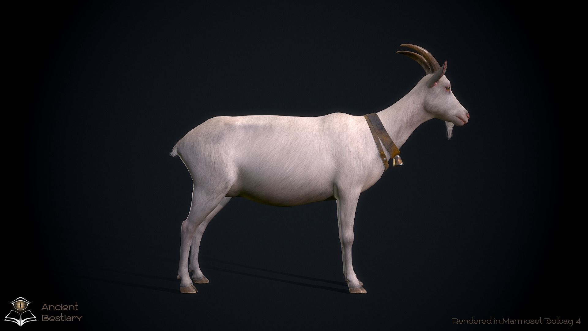 Classic Goat Low-poly 3D model_4