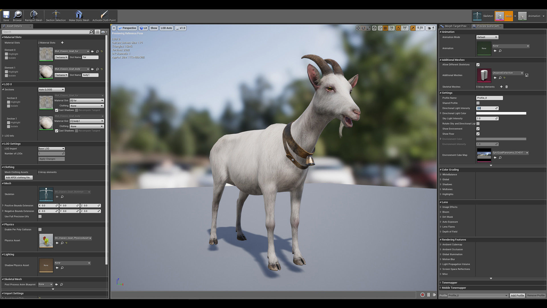 Classic Goat Low-poly 3D model_12