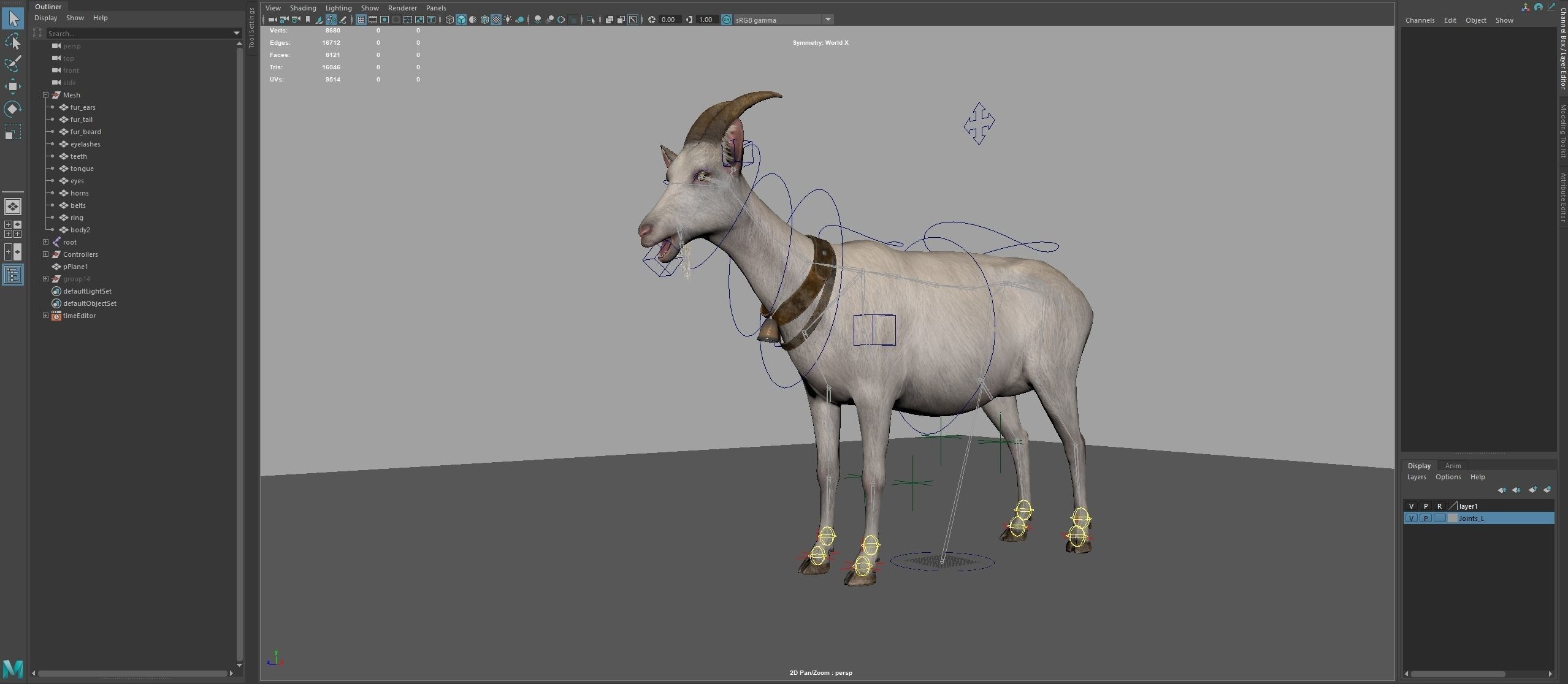 Classic Goat Low-poly 3D model_11
