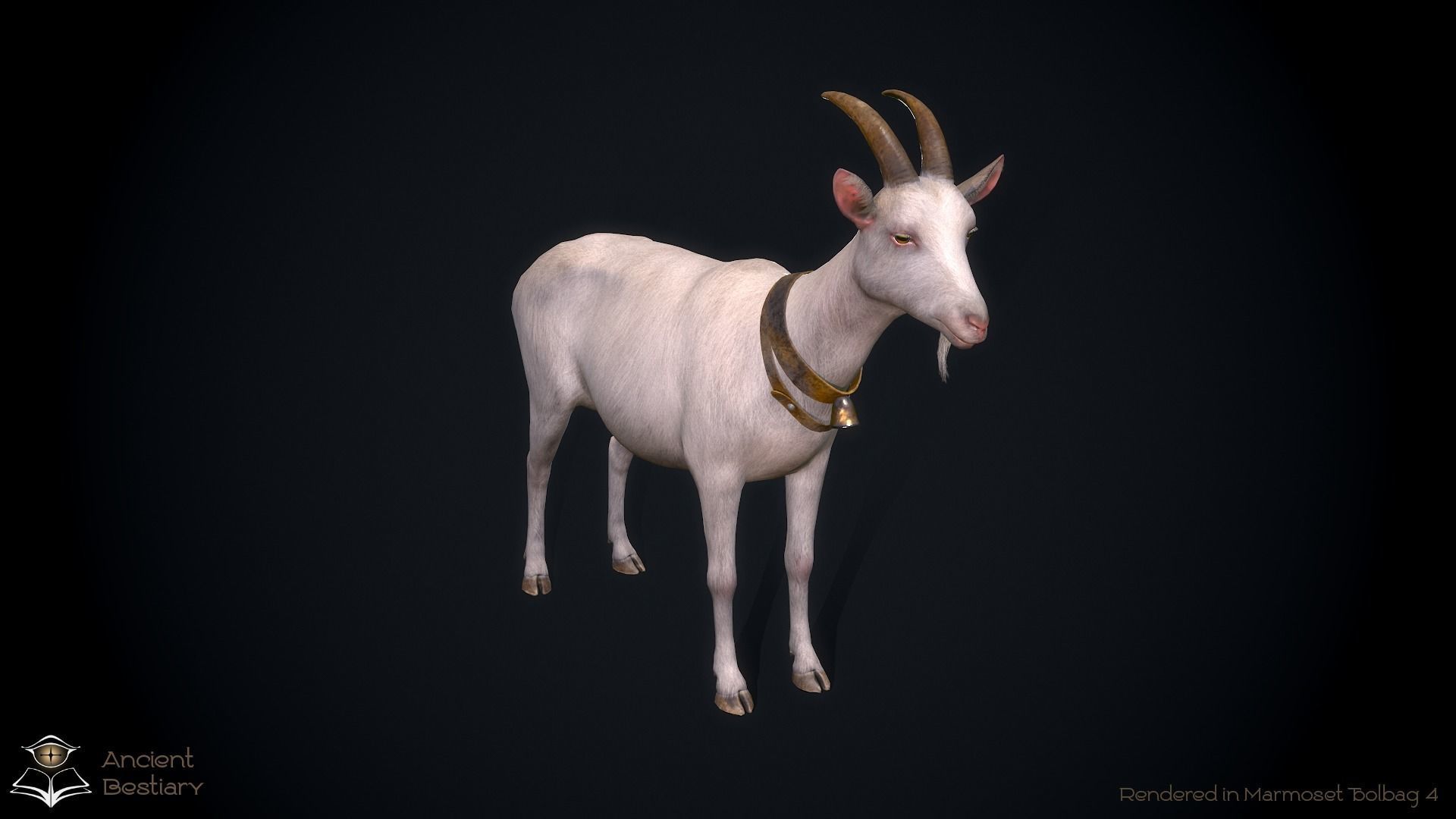 Classic Goat Low-poly 3D model_8