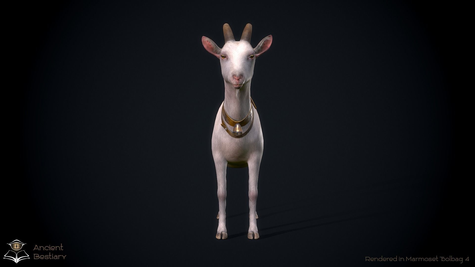Classic Goat Low-poly 3D model_7