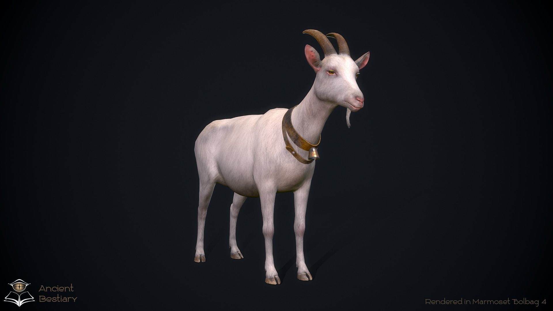 Classic Goat Low-poly 3D model_2