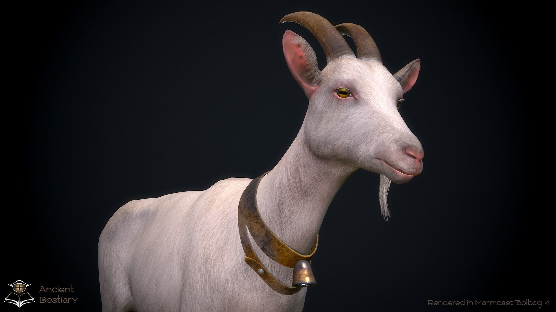 Classic Goat Low-poly 3D model_9