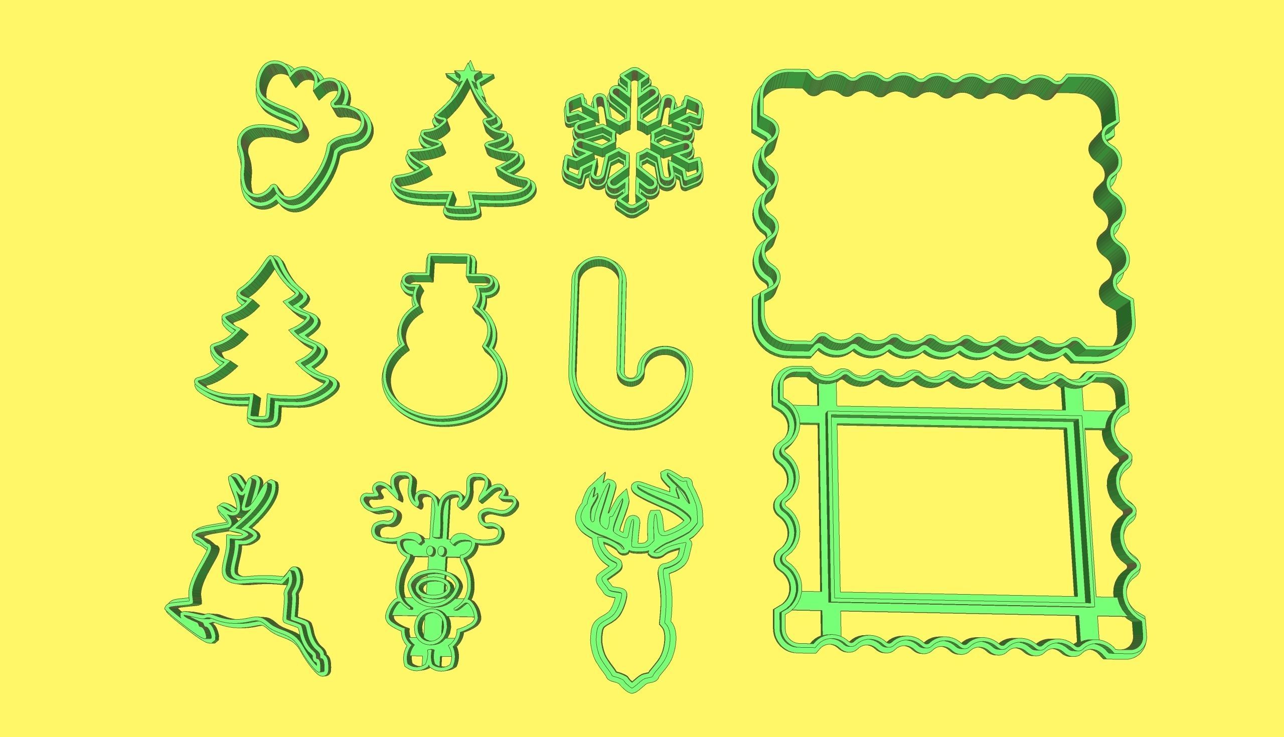 Christmas Cookie Cutter Set 3D print model_1