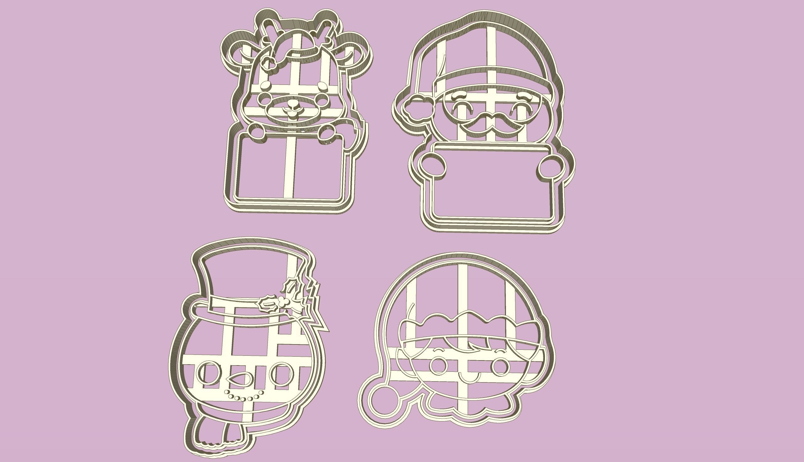 Christmas Cookie Cutter Set 3D print model_2