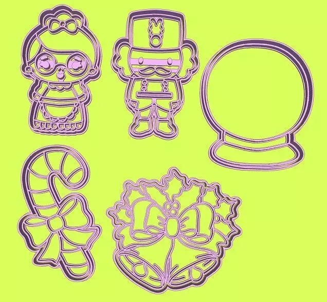 Christmas Cookie Cutter Set 3D print model_0