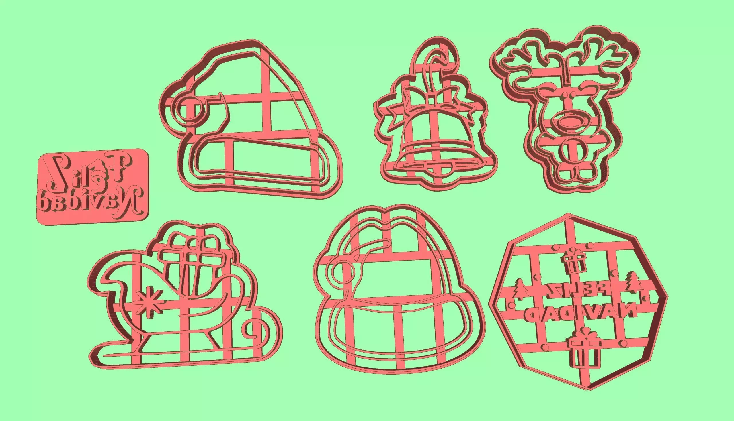Christmas Cookie Cutter Set 3D print model_0