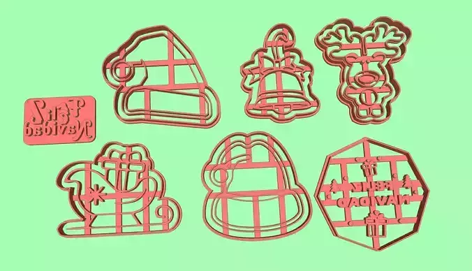 Christmas Cookie Cutter Set 3D print model