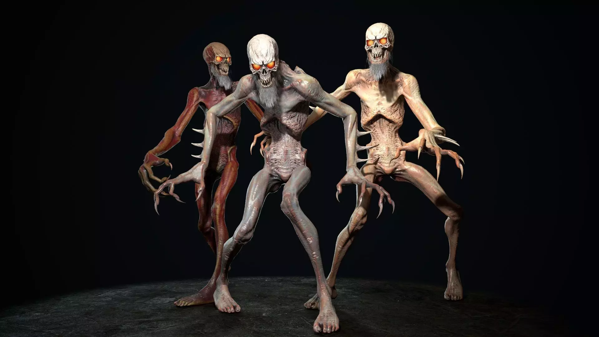 Mutant 2 undead creature Low-poly 3D model_0