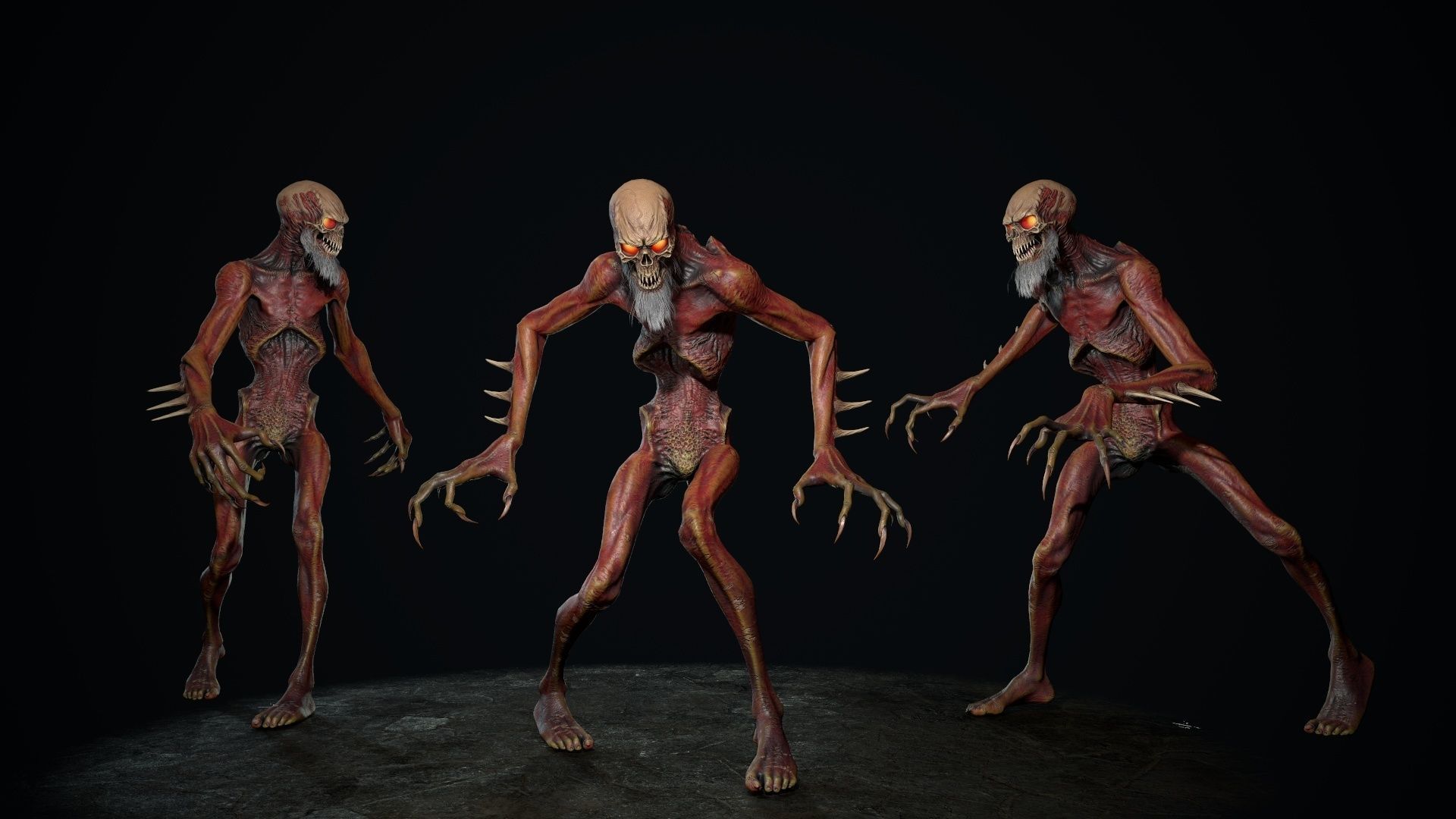 Mutant 2 undead creature Low-poly 3D model_7