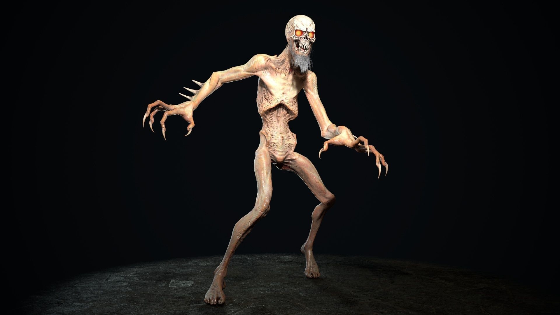 Mutant 2 undead creature Low-poly 3D model_11