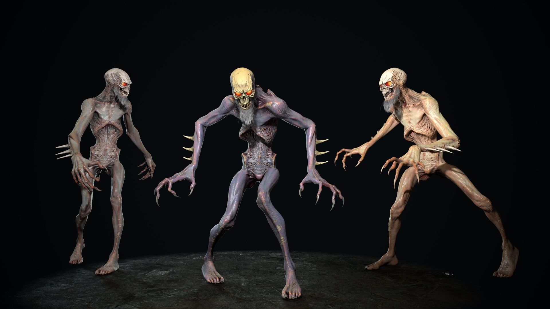Mutant 2 undead creature Low-poly 3D model_10